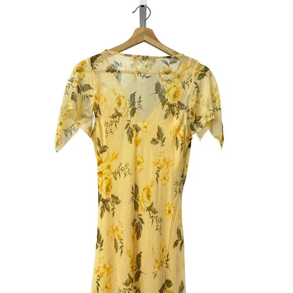 Abercrombie & Fitch Yellow Floral Maxi Dress Medium - Picture 10 of 13